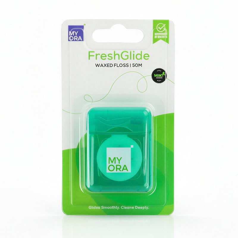 MyOra FreshGlide Waxed Floss 50m Mint – Pack of 12