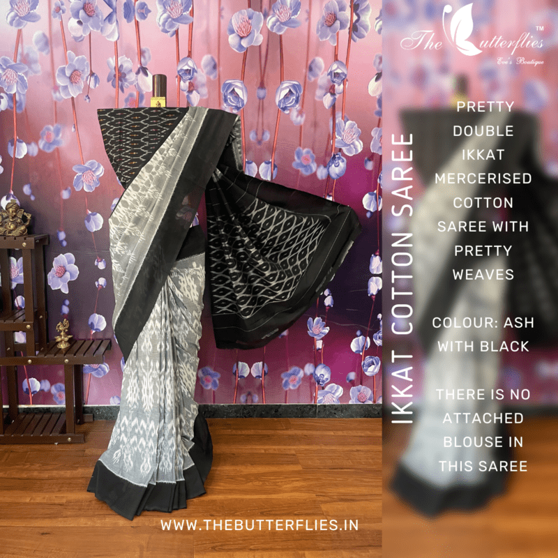 Double Ikkat Mercerised cotton saree BGHSDIC20308