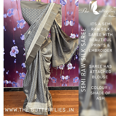 SEMI RAW SILK SAREE  PSYSRSS22273