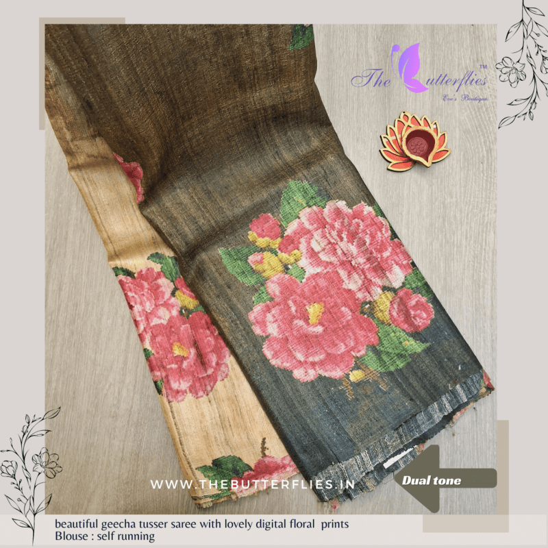 Pure Geecha Tusser silk saree YBRSTSK15316