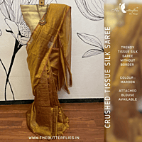 CRUSHED TISSUE SILK SAREE USTSTES23524 CRUSHED TISSUE SILK SAREE USTSTES23524