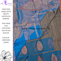 SILK LINEN SAREE  MKTSLIN23619