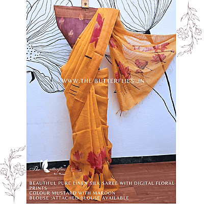 PURE LINEN SILK SAREE YBRSLIN23629