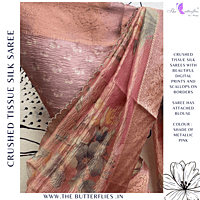 CRUSHED TISSUE SILK SAREE  DVFSTES23768