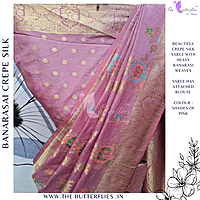 BANARASI CREPE SILK SAREE  DCMSBNS24294
