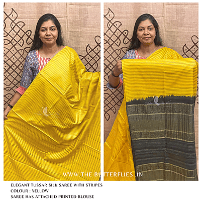 PURE TUSSER SILK SAREE YBRSTES24718