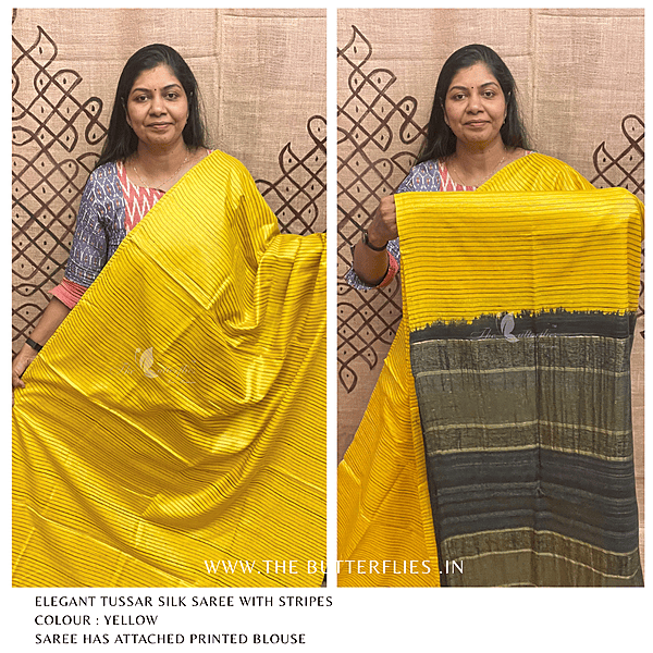 PURE TUSSER SILK SAREE YBRSTES24718 PURE TUSSER SILK SAREE YBRSTES24718