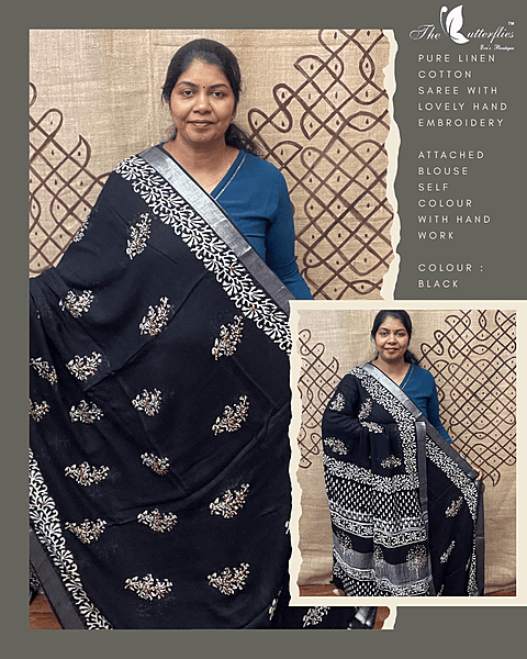 PURE LINEN COTTON SAREE MHTSCLS24888