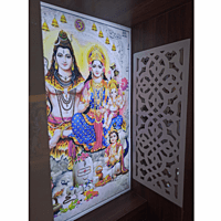 Shiv Parivar Mandir with Printed Acrylic and Storage Space - Sehrawat Brothers Shiv Parivar Mandir with Printed Acrylic and Storage Space - Sehrawat Brothers