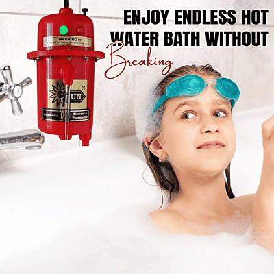 Yalli Sun Instant Water Heater 3KW Copper Coil - Portable Electric Geyser for Bathroom & Kitchen
