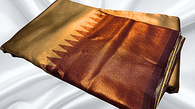 Butter Tissue Temple Design Saree - Cream Butter Tissue Temple Design Saree - Cream