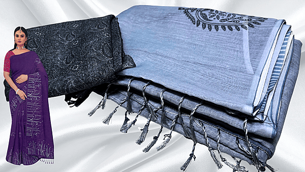Cotton Queen Trending Saree - Gray Blue
