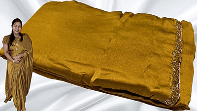 Mustard King Marble Work Saree Mustard King Marble Work Saree