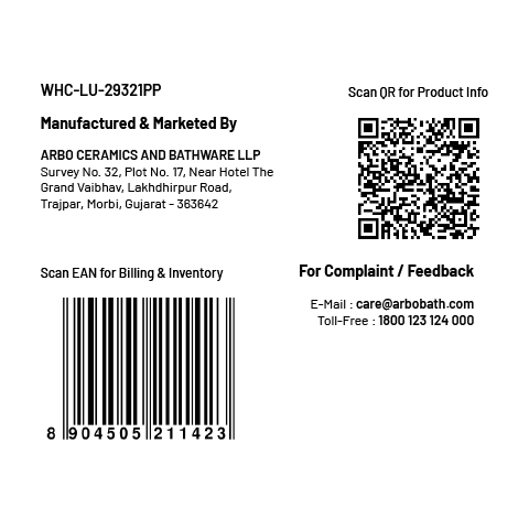 WHC-LU-29321PP Luxe Blue Lavish Rimless Wall Hung Closet With Soft Close Seat Cover, Hinges, Accessories Set