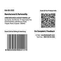 KA-GG-3123 Concealed Stop Cock 15mm Body With Upper Part Set (Gold)