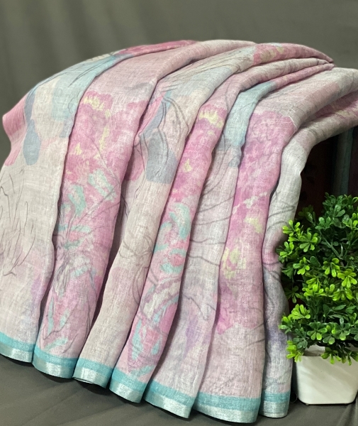 Rishika - The Linen Tissue Saree in Floral Print 20263