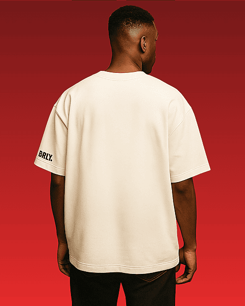 Unisex Off-White Plain Oversized Tee