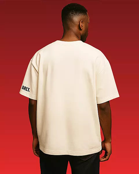 Unisex Off-White Plain Oversized Tee