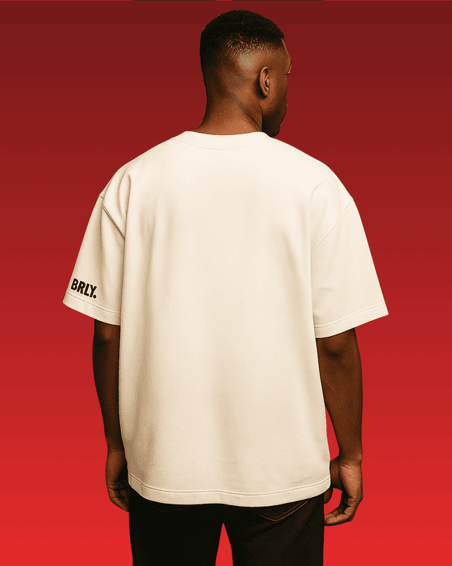 Unisex Off-White Plain Oversized Tee