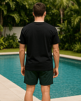 Unisex Black Plain Crew Neck Tee