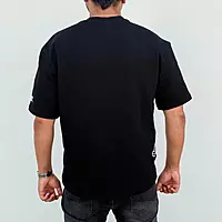 Unisex Black Urban Bear Embroidered Oversized Tee