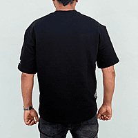 Unisex Black Urban Bear Embroidered Oversized Tee