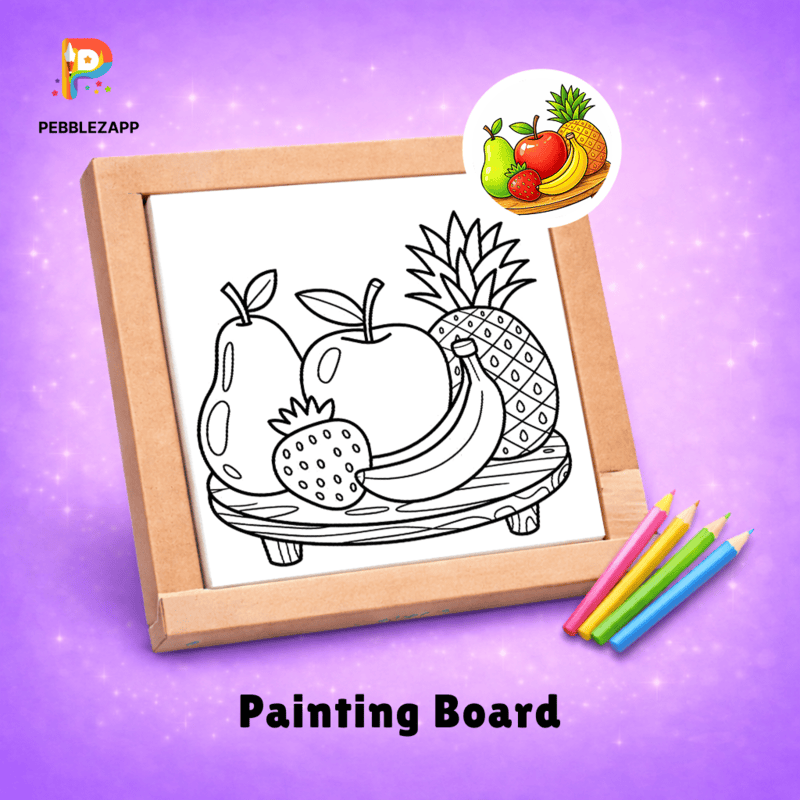 healthy fruit basket coloring
