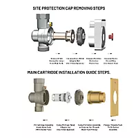 MP-GG-5218 Metropole Forged Brass WC Flush Valve 40mm (1.5" Inch) With Exposed Shut Off Provision & Square Plate (Glossy Gold)