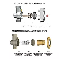 MP-GG-5219 Metropole Forged Brass WC Flush Valve 25mm (1" Inch) With Exposed Shut Off Provision & Round Plate (Glossy Gold)