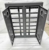 Grey MS GI outdoor LED cabinet 960 x 1280 mm, powder-coated, rear-service design – Lumina