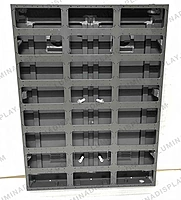 Grey MS GI outdoor LED cabinet 960 x 1280 mm, powder-coated, rear-service design – Lumina
