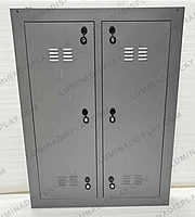 Grey MS GI outdoor LED cabinet 960 x 1280 mm, powder-coated, rear-service design – Lumina