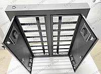 Grey MS GI outdoor LED cabinet 960 x 1280 mm, powder-coated, rear-service design – Lumina