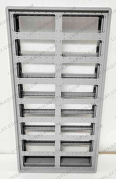 Double-sided pole-mount GI LED cabinet 640 x 1280 mm for outdoor standee displays – Lumina