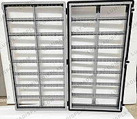 Double-sided pole-mount GI LED cabinet 640 x 1280 mm for outdoor standee displays – Lumina
