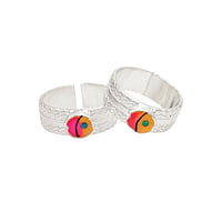 Silver Toe ring/ Metti with Enamel