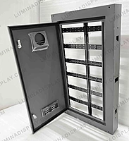 Narrow 640 x 1120 mm MS GI outdoor LED cabinet in grey, back-service design – Lumina