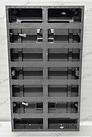 Narrow 640 x 1120 mm MS GI outdoor LED cabinet in grey, back-service design – Lumina