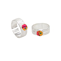 Silver Toe ring/ Metti with Enamel