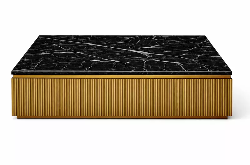 Merlin Gold Marble Top Coffee Table