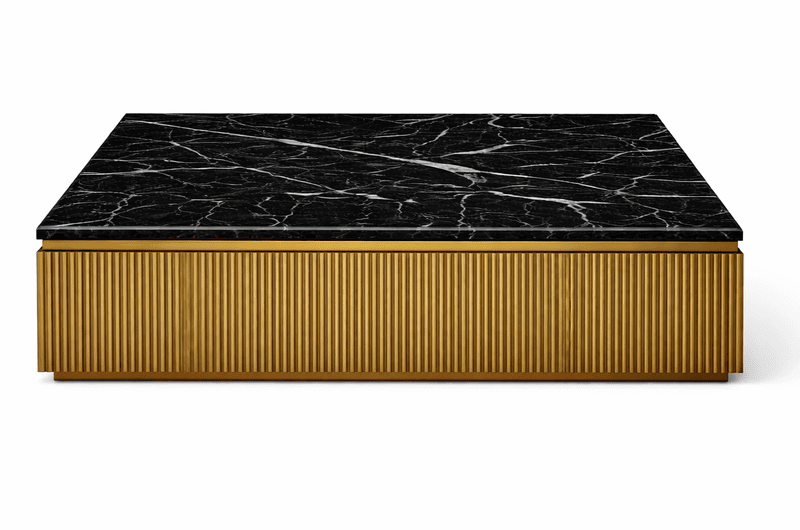 Merlin Gold Marble Top Coffee Table