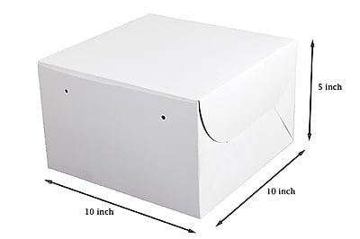 Qson Cake Box 10x10x5 White Plain Qson Cake Box 10x10x5 White Plain