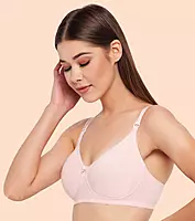 ENAMOR Comfort Shaper with Plush Side Shaper Panel Women's Cotton Everyday T-Shirt Bra - Detachable Straps, Non Padded, Wirefree, High Coverage A055