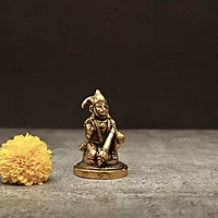 Brass Sitting God Hanuman Idol - 3 inch Height | Majestic Brass Idol of Sitting Lord Hanuman for Devotional Adornment