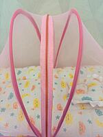 Muslin Foldable Baby Net Bed – Soft Pink