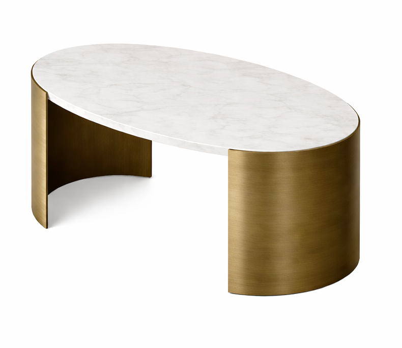 Erin Oval Marble Top Coffee Table