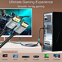 Uport 15M DP to DP Cable 4K features a durable metal connector for reliable performance. Ideal for high-resolution displays, it supports 4K video output, ensuring crisp visuals and vibrant colors.