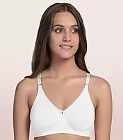 ENAMOR Comfort Shaper with Plush Side Shaper Panel Women's Cotton Everyday T-Shirt Bra - Detachable Straps, Non Padded, Wirefree, High Coverage A055