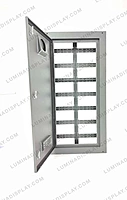 Grey MS GI outdoor LED cabinet 640 x 1280 mm, portrait format, back-service access – Lumina