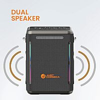 Just Corseca Sonic Symphony 550W Bluetooth Speaker – Karaoke | RGB Lights | 12H Playtime | Black